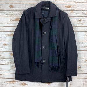 Tommy Hilfiger Wool Melton Walking Coat w/ Scarf